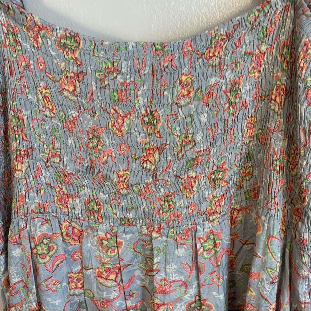 The Masai Clothing Co Smocked Pocket Front Floral Drawstring Midi Sun Dress - Picture 5 of 12